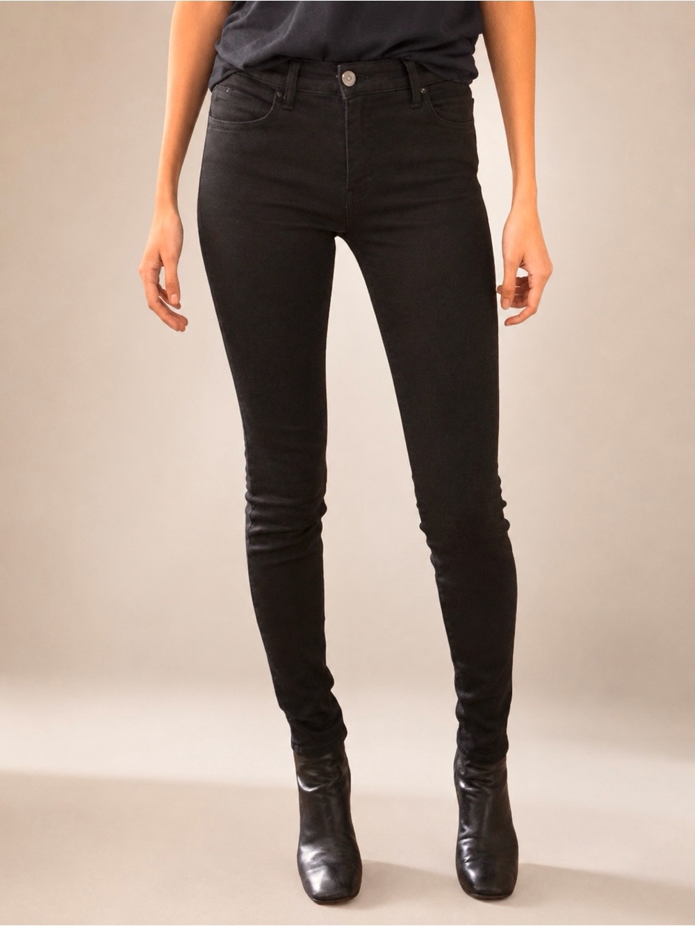J BRAND JEANS Noir Brown Skinny Leg Mid Rise Denim Jeans Pants 811C073 • size 25